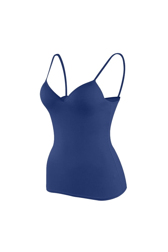 Women's Shelf Bra Camisole Tops Adjustable Spaghetti Strap Cami Tank Cotton Undershirts