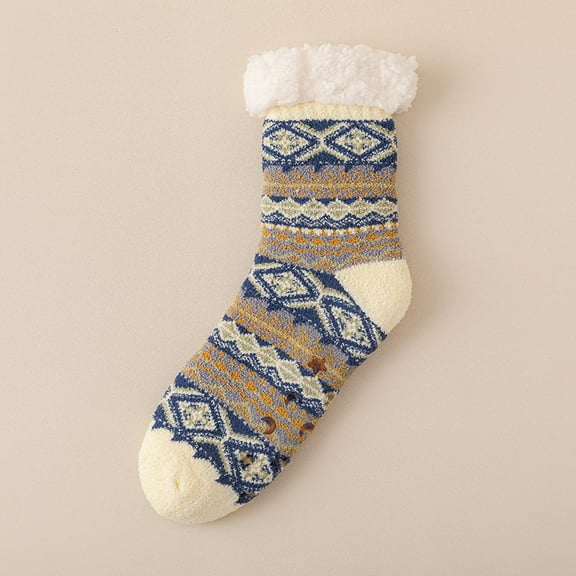 Women's Sherpa Bootie Socks, Non-Slip Sole & Thermal Fleece Lining, Extremely Warm and Cozy Fuzzy Slippers (US 5-11)