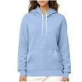 thumbnail image 1 of Women's Sherpa Fleece Lined Hoodie Winter Warm Thermal Heavyweight Plain Pullover Thicken Sweatshirt Tops with Pockets, 1 of 6