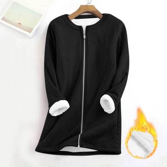 Women's Sherpa Fleece Pullover Teddy Fleece Sweatshirt with Pockets Cozy Oversized Winter Outwear for Fall and Winter 2025 Black XL