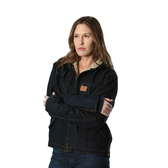 Women's Sherpa Lined Hooded Denim Jacket