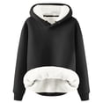 thumbnail image 1 of Women's Sherpa Lined Hoodie Autumn Winter Pullover Hoodies Solid Color Velvet Hoodie Lady,Thicken Wool Lined Hoodies,Pullover Hooded Sweatshirt, 1 of 4