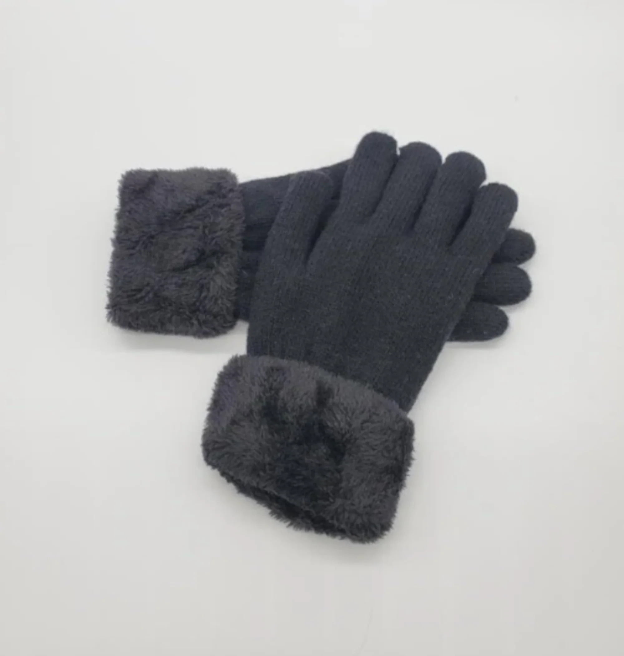 Women's SherpaLined Thermal Winter Gloves with faux fur Comfy & Warm