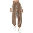 Women's Sherpa Plush Jogger Pants Warm Pants for Women Casual Home