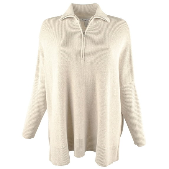 Women's Shimmer Bonita Half Zip Long Sleeved Poncho Top CH XXS/XS