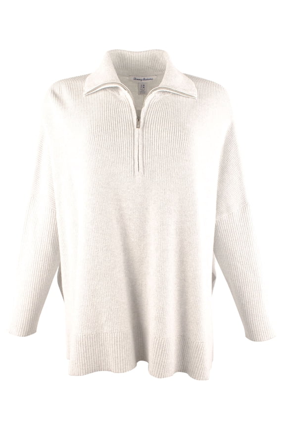 Women's Shimmer Bonita Half Zip Long Sleeved Poncho Top-PGH-S/M