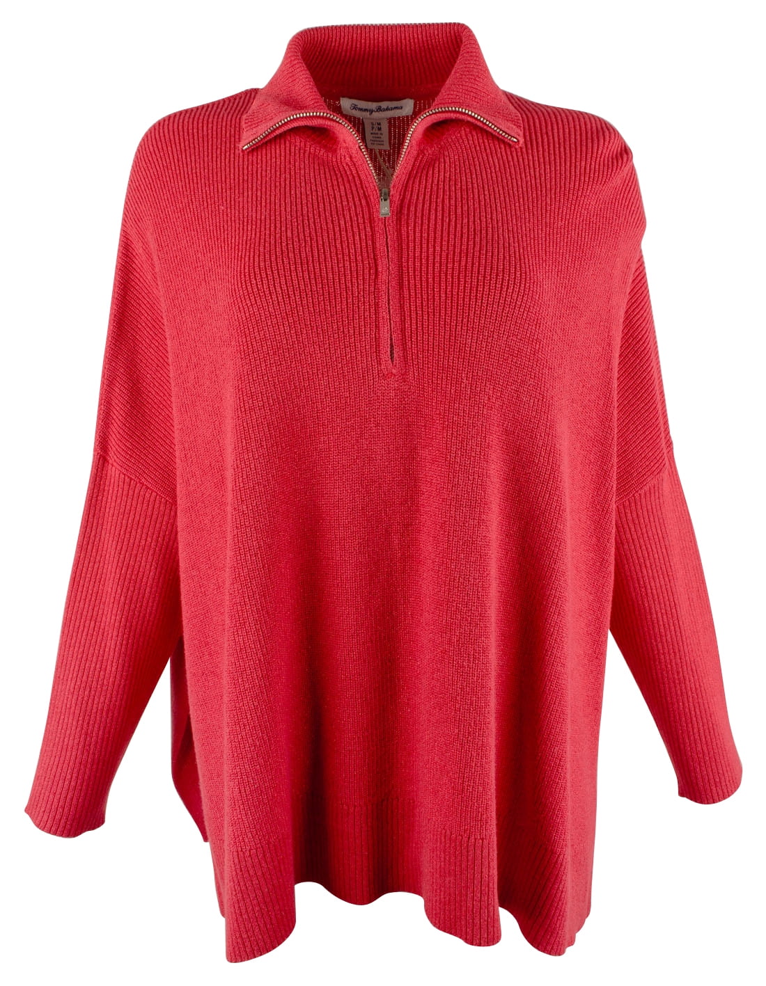 Women's Shimmer Bonita Half Zip Long Sleeved Poncho Top-TR-S/M ...