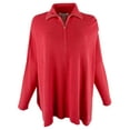 thumbnail image 1 of Women's Shimmer Bonita Half Zip Long Sleeved Poncho Top-TR-XXS/XS, 1 of 4