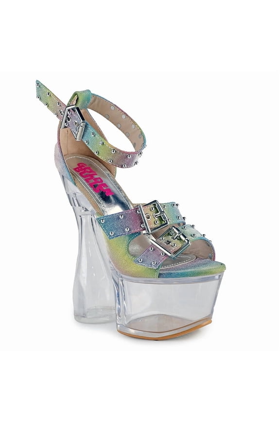 Women’s Shimmer Sky High Clear Platform Evening Dress Sandals