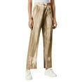 thumbnail image 1 of Women's Shimmering Pleated Wide Leg Pants With High Waist For Party & Club Cotton Capris For Women Casual Summer, 1 of 5
