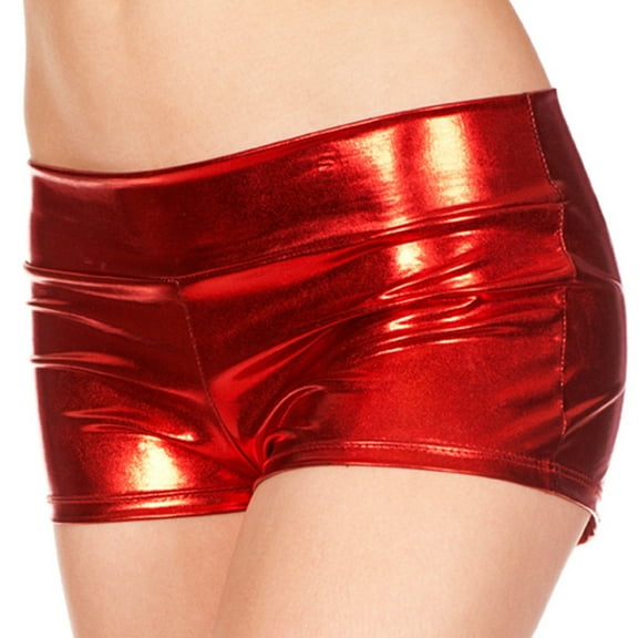 Women's Shining Metallic Booty Shorts Low Waist Rave Dance Festival Costumes