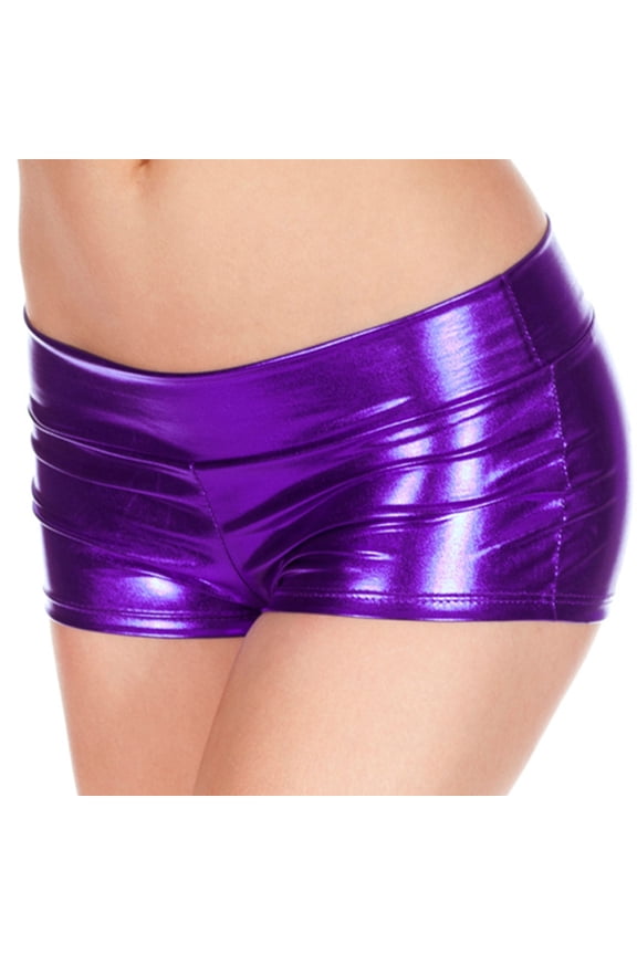 Women's Shining Metallic Booty Shorts Low Waist Rave Dance Festival Costumes