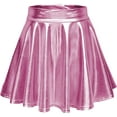 thumbnail image 1 of Women's Shiny Flared Pleated Mini Skater Skirt, 1 of 8