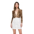 thumbnail image 1 of Women's Shiny Jacket Sequin Cardigan Top Long Sleeve Long Sleeve Cardigan Sweater with Animal on Front Womens Cardigan Sweaters for Fall Leopard Print Sweaters Womens Long Cardigans Lightweight Tan, 1 of 3