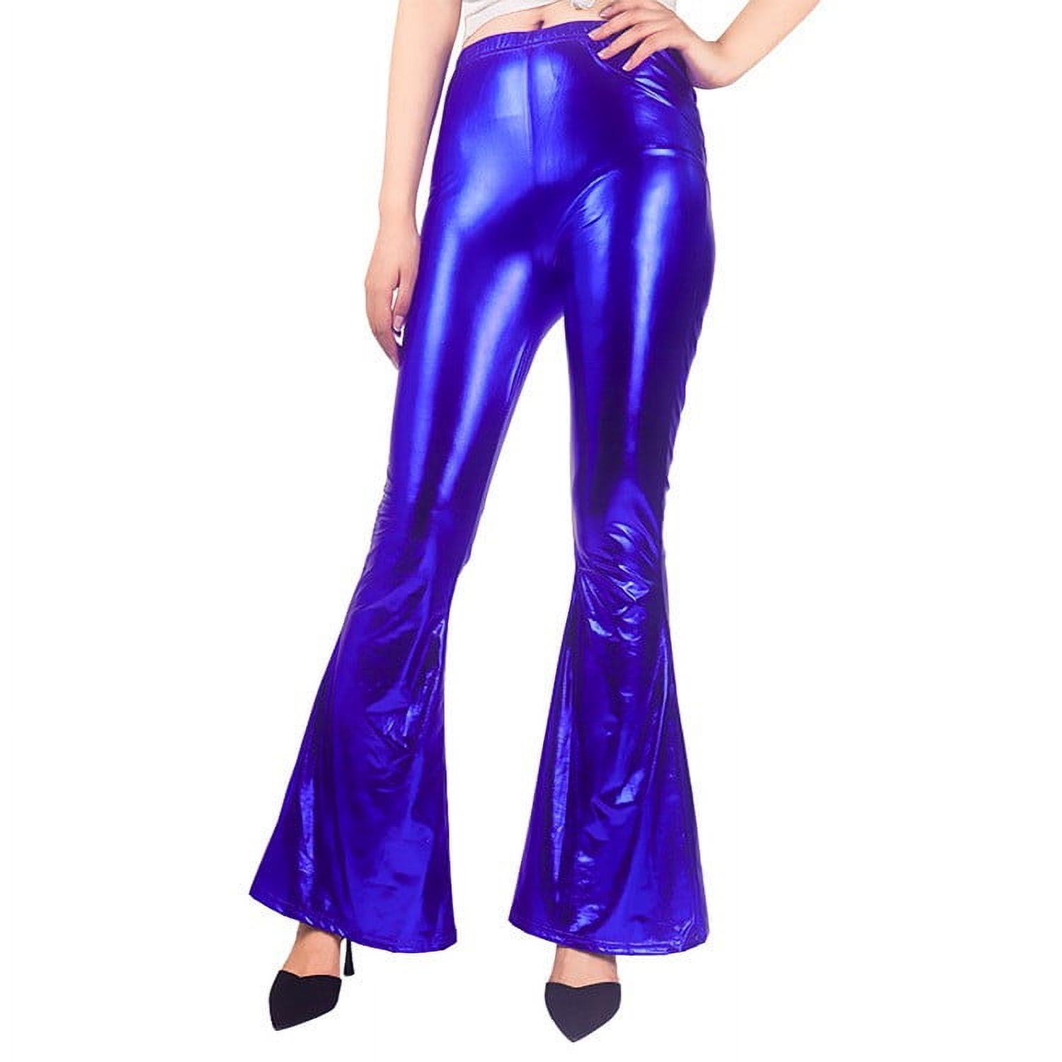Plus Size Womens Skinny Stretch Fashion Metallic Pants main image 1