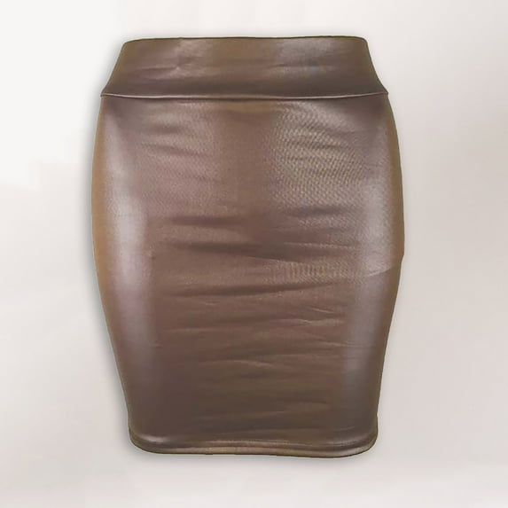 Women's Shiny Metallic Mini Skirt Wet Look Leather Short Skirt Stretch Pencil Party Skirt High Waist Clubwear Linen Bed Skirt Plaid Skirt Jean Skirt for Women Stretchy Hoop Skirt for Women Womens Long