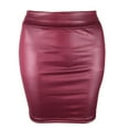 thumbnail image 1 of Women's Shiny Metallic Mini Skirt - Wet Look PVC Leather Stretch Pencil Party Skirt, 1 of 3