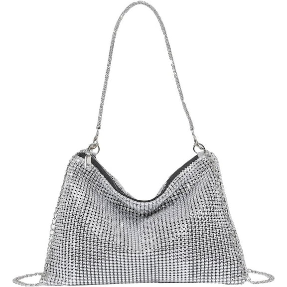 Women's Shiny Rhinestone Evening Handbag Hobo Bag Clutch Purse