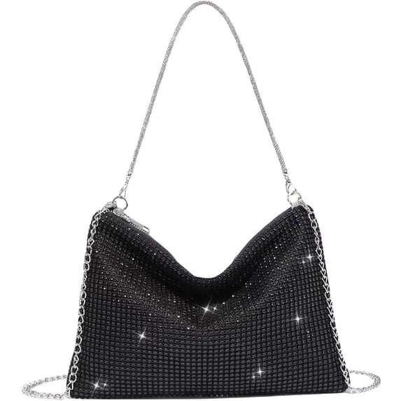 Women's Shiny Rhinestone Evening Handbag Hobo Bag Clutch Purse