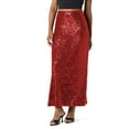 thumbnail image 1 of Women's Shiny Sequin High Waist Maxi Skirt - Bodycon Long Skirt, Polyester, Formal/Dance Party - S-XL Sizes, 1 of 4