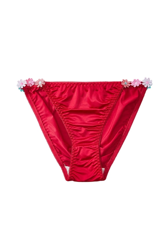 Women's Shiny Short Panties Smooth Silk G-String Cheeky Classic Underwear Lightweight Low Waist Thong Briefs