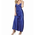 thumbnail image 1 of Women's Shirley of Hollywood 20300 Charmeuse and Lace Long Gown (Blue S), 1 of 4