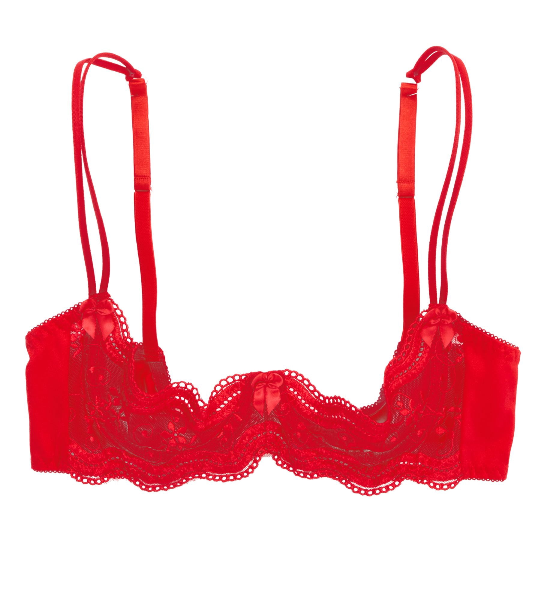 Women's Shirley of Hollywood 331 Scalloped Embroidery Shelf Bra (Red 38 ...