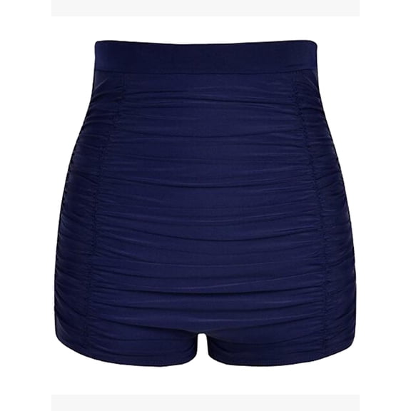 Women’s Shirring Swim Shorts Tummy Control Bathing Suit Bottoms High Waist Board Shorts