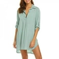 thumbnail image 1 of Women's Shirt Deep V Neckline Solid Color Beach Sunscreen Suit Swimsuit Coverall, 1 of 6
