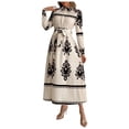 thumbnail image 1 of Women's Shirt Dress, Printed Long Sleeve Tied Waist Dress, Soft Casual Spring and Summer Dress, Loose Fit Mid-Length Dress, 1 of 3