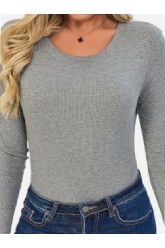 Women's Shirt Round Neck Fitted Top Casual Bottom Shirt Slim Basic T Shirt