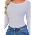 thumbnail image 1 of Women's Shirt Round Neck Fitted Top Casual Bottom Shirt Slim Basic T Shirt, 1 of 4