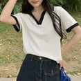 thumbnail image 1 of Women's Shirts Casual Short Sleeve V Neck Shirt Women Compression Long Sleeve Shirt Long Sleeve Compression Shirts for Women Athletic Top Women Loose Fit Tops Womens Running Long Sleeve Shirt Women, 1 of 7