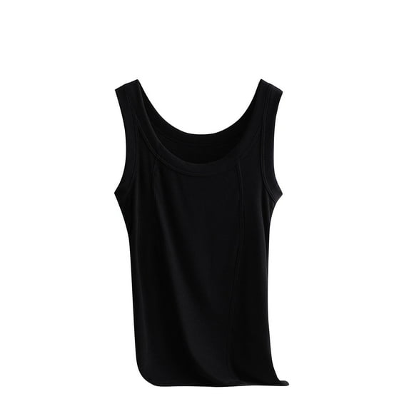 Women's Shirts, Women’s Mini-Ribbed Cotton Tank Tops, Women’s Sleeveless T-Shirts, Women’s Tanks Black L