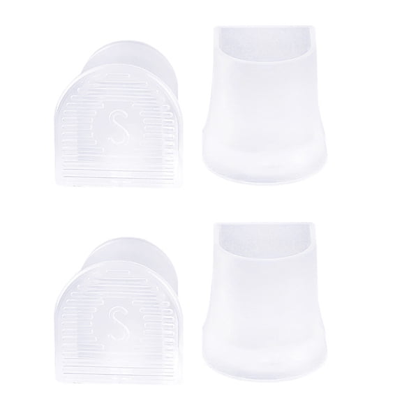 Women's Shoe Heel Protectors, 2-Pairs Clear TPU Anti-Slip Covers, Noise Reducing Tips for Dress Shoes
