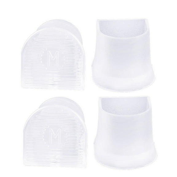 Women's Shoe Heel Protectors, 2-Pairs Clear TPU Anti-Slip Covers, Noise Reducing Tips for Dress Shoes