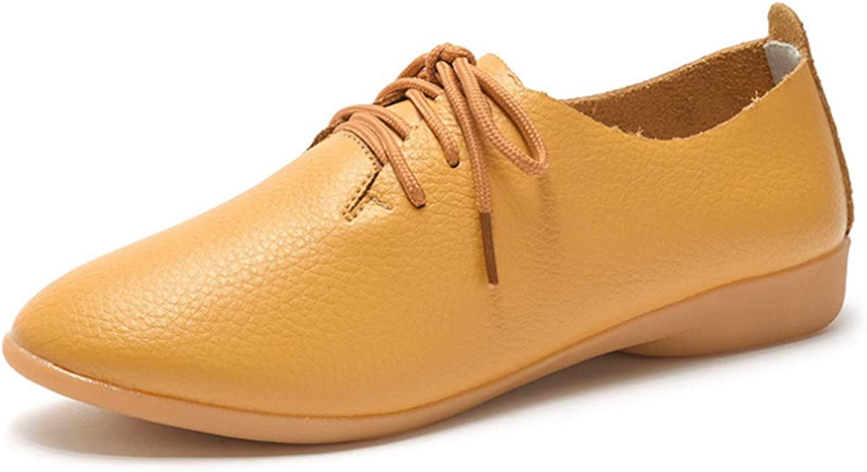 Ajvani Womens Flat Low Heel Lace Up Smart Vintage Oxford Shoes Brogues