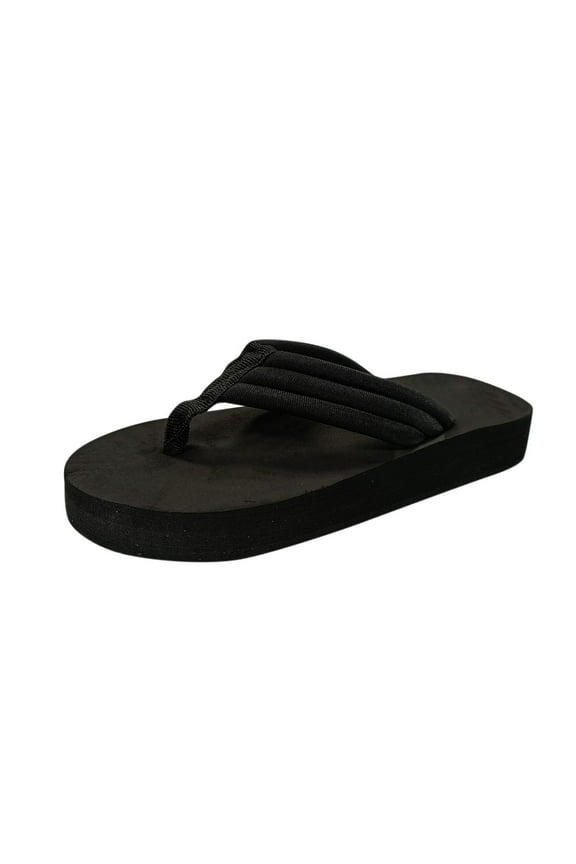 Women's Shoes Casual Flip Flop Sandals, Round Toe Black, 38