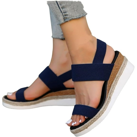 Women's  Shoes Comfortable Open Toe Elastic Ankle Strap Casual Sandal For Summer Shoes