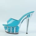 thumbnail image 1 of Women's Shoes Nightclub Sexy Lacquer Fish Mouth Fashion Slippers Flower Crystal Slim Heel 330 Series 14cm Heel 4cm Platform LFD, 1 of 8