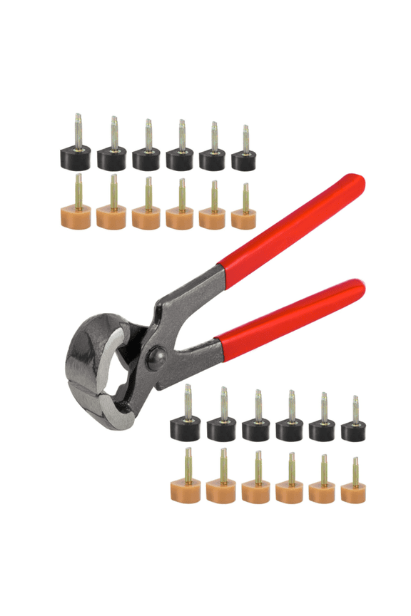 Women's Shoes Repair High Heels Tips Lift Stiletto Dowel, with 6 Inch High Heel Remove Pliers, 6 Sizes Heel Tips Caps, U-Shape, Black Beige