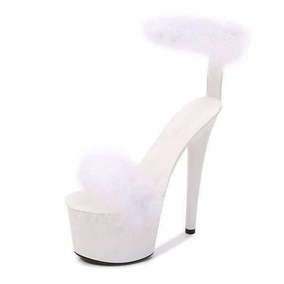 Women's Shoes Sexy Waterproof Platform Shallow Mouth Model Stage Catwalk Women Sandals 181 Series 17cm Heel 7cm Platform LFD