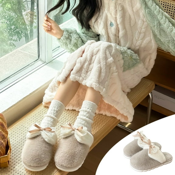 Women's Shoes Soft Soled Bowknot Shoes Waterproof Non-slip Outdoor Indoor Shoes Autumn Winter Flat Heel Ankle Boots Classic Round Toe Comfortable Casual Footwear