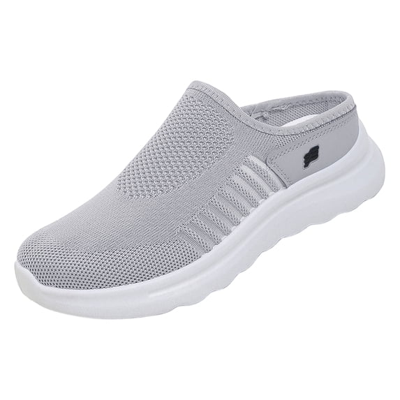 Women's Shoes Soft-Soled Slip-ons Walking Shoes Breathable Knit Backless Mules Sneakers Lightweight Slip on Flat Mules 36