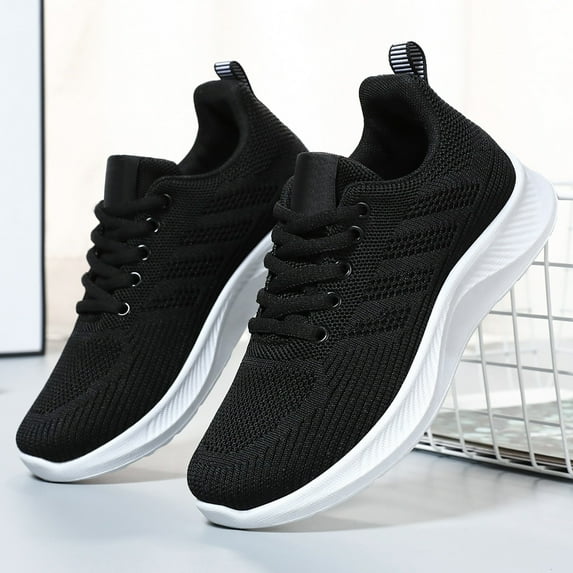 Women's Shoes,Walking Shoes Women,Slip On Shoes Women,Womens Sneakers Lightweight Running Shoes Mesh Breathable Fashion Sneakers Athletic Comfortable Casual Non Slip Walking Shoes,Black,5.5