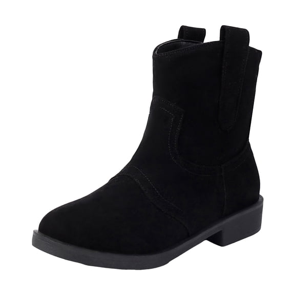 Women's Short Cowboy Boots Wide Calf Western Boots With Low Heel Ankle Boots Dress Country Concert