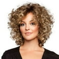 thumbnail image 1 of Women's Short Curly Blonde Wig with Golden Headband Heat Synthetic Hairpiece, 1 of 5