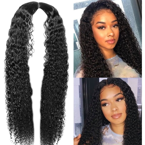 Women's Short Curly Synthetic Wig with Golden Headband Blonde Corn Perm Hairpiece for Daily Wear