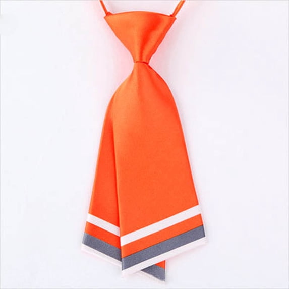 Women's Short Double Layer Sword Style Necktie Double Layer Short Necktie For Modern Slim Tie Fashion For Business And Formal Occasions Orange - One Size