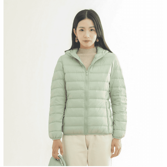 Women's Short Down Coat Packable Puffer Jacket With Hooded Winter Ultra Light Outerwear